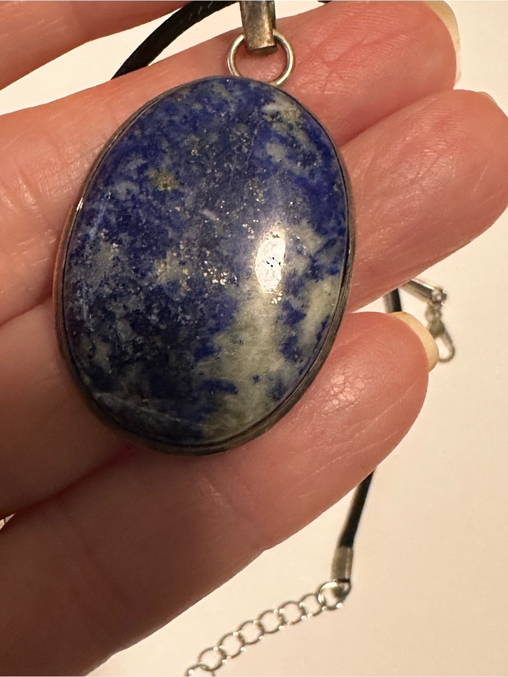 Lapis lazuli Oval Stone Pendant Necklace
